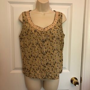 White Stag Beaded Sleeveless Summer Top Women’s L